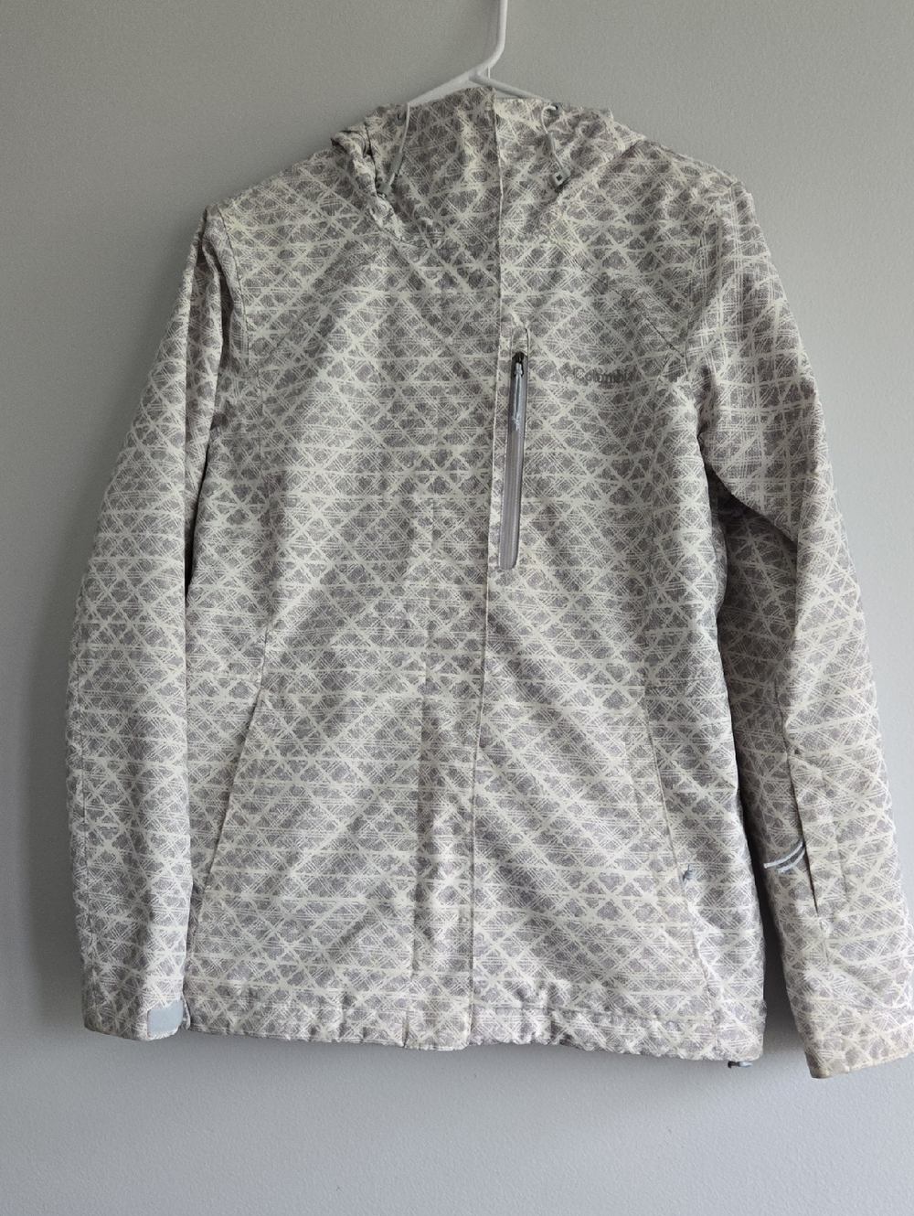 Columbia Women's Light Gray Patterned Trench Coat